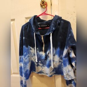 Crop tie-dye hoodie